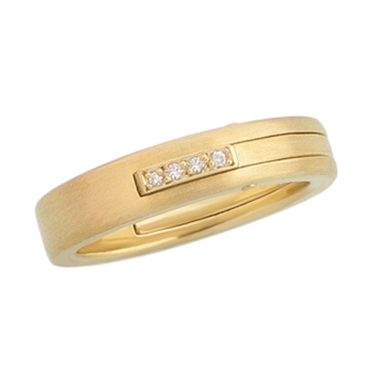 Partnerring mit Schwenkelement, Gelbgold, Brillanten